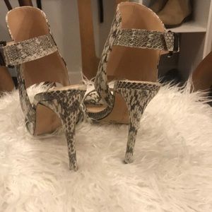 Vince Camuto Shoes - Vince Camuto open toe snake skin heels Vince Camuto Shoes - Vince Camuto open toe snake skin heels